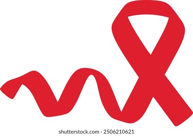A red ribbon, a symbol of awareness and support.