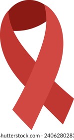 red ribbon symbol style medical flat icon