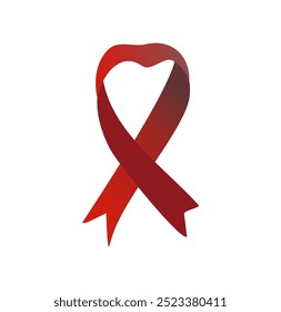 rote Schleife Symbol Vektor, Welt-Aids-Tag, Bewusstsein, Solidarität, Gleichheit und Unterstützung für Menschen mit menschlichen Immunschwäche Virus, Gesundheit