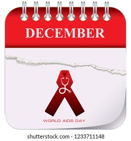 Red ribbon - a symbol of World AIDS Day