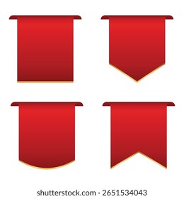 Ilustración vectorial de etiqueta de cinta roja