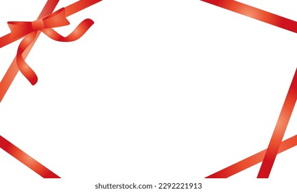 red ribbon tape frame design