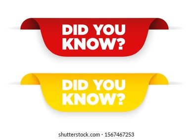 Red ribbon with text did you know. Vector illustration