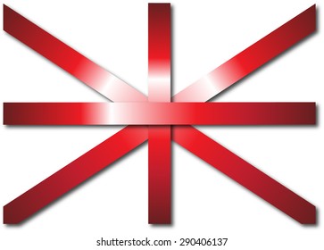 Red ribbon union jack vector pattern