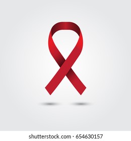 Red ribbon vector.