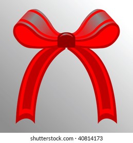 red ribbon, vector art illustration