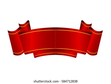  red ribbon vector banner