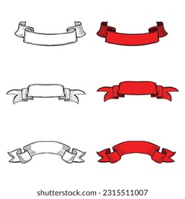 red ribbon vector, ribbon banner, ribbon set, illustration design