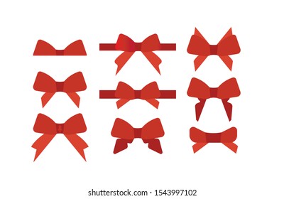 Red ribbon vector collection for christmas