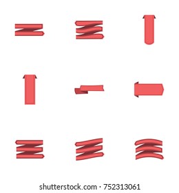 Red ribbon vector collection set