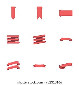 Red ribbon vector collection set