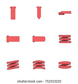 Red ribbon vector collection set