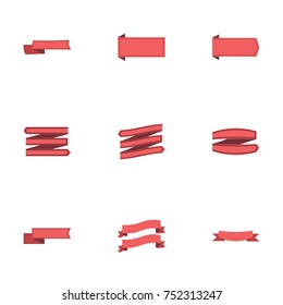 Red ribbon vector collection set