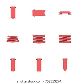 Red ribbon vector collection set