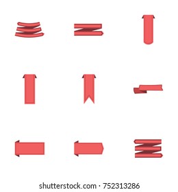 Red ribbon vector collection set