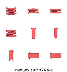 Red ribbon vector collection set