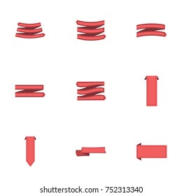 Red ribbon vector collection set
