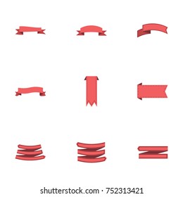 Red ribbon vector collection set