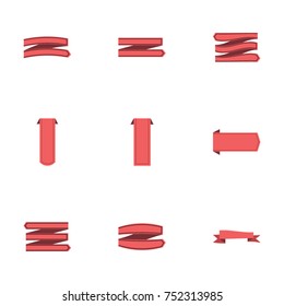 Red ribbon vector collection set