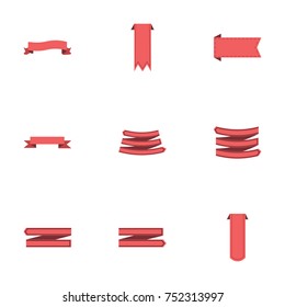 Red ribbon vector collection set