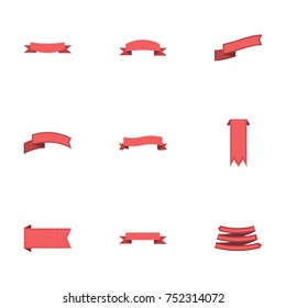 Red ribbon vector collection set