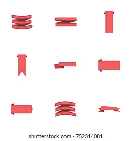 Red ribbon vector collection set