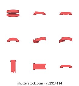 Red ribbon vector collection set