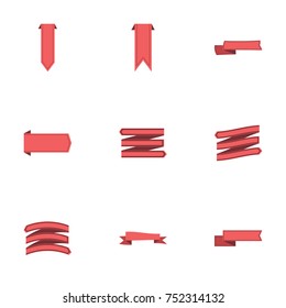 Red ribbon vector collection set