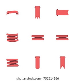 Red ribbon vector collection set