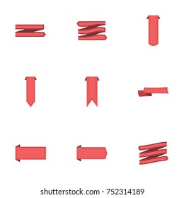 Red ribbon vector collection set