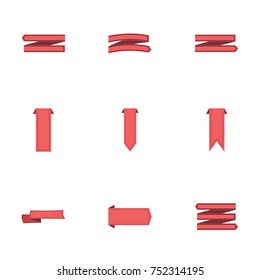 Red ribbon vector collection set