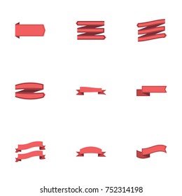 Red ribbon vector collection set