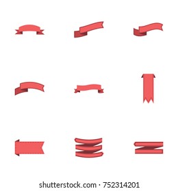 Red ribbon vector collection set