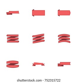 Red ribbon vector collection set