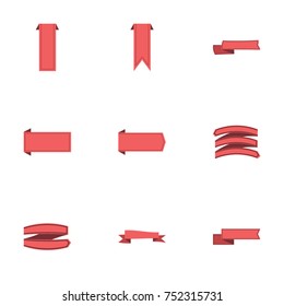 Red ribbon vector collection set