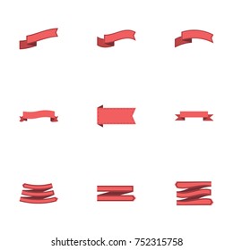 Red ribbon vector collection set