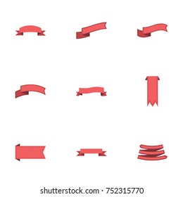 Red ribbon vector collection set
