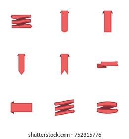 Red ribbon vector collection set