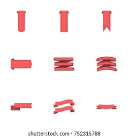 Red ribbon vector collection set