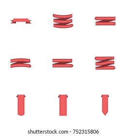Red ribbon vector collection set
