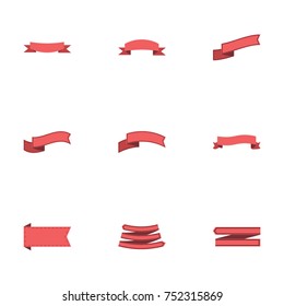 Red ribbon vector collection set