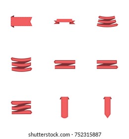 Red ribbon vector collection set