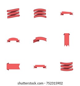 Red ribbon vector collection set