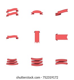 Red ribbon vector collection set