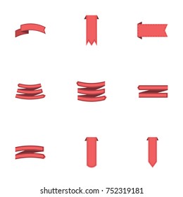 Red ribbon vector collection set