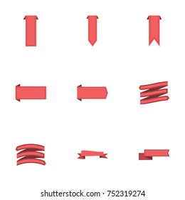 Red ribbon vector collection set