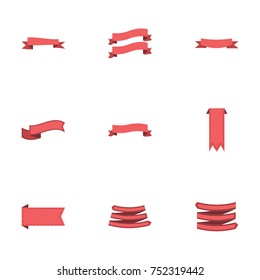 Red ribbon vector collection set