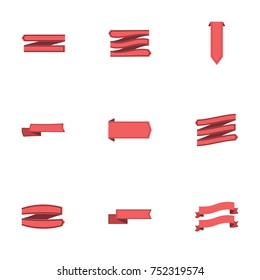Red ribbon vector collection set