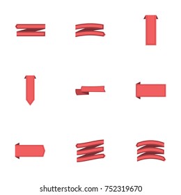 Red ribbon vector collection set