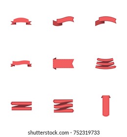 Red ribbon vector collection set